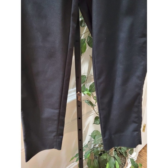 White House Black Market Women Black Cotton Straight Leg Belt Loops Pant Size 6R - Picture 3 of 12